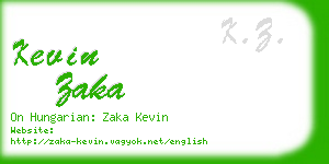 kevin zaka business card